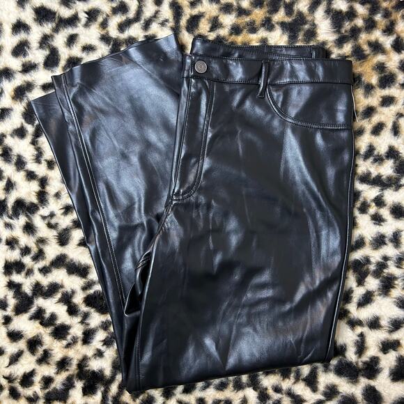 Joie Vegan Leather Straight Leg Pants 18 - Picture 1 of 9